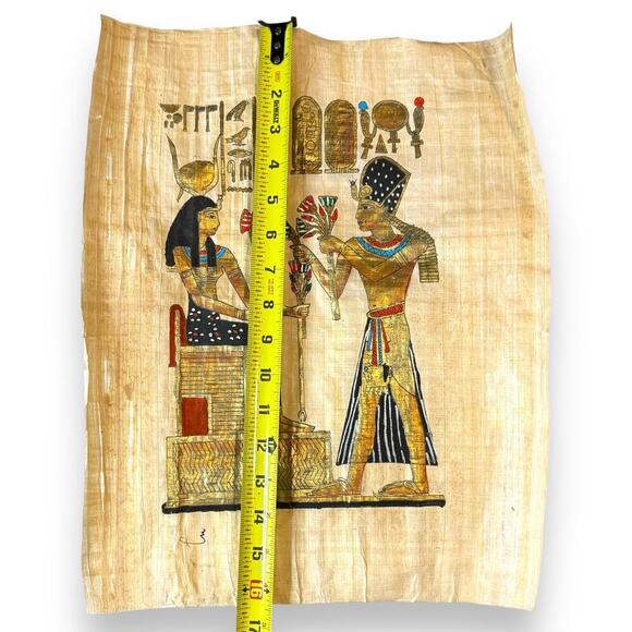 Vintage Egyptian Papyrus The Eternal Tribute Ramses II Goddess Isis Signed - Picture 10 of 11
